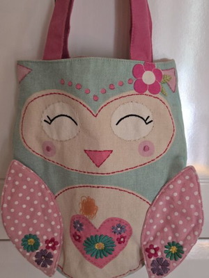 Angel children's canvas tote bag with owl design