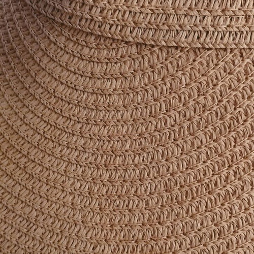 Hat new, imitation straw, light brown, size M