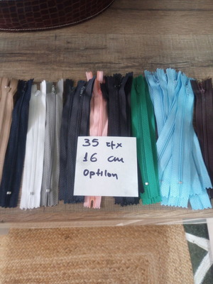 Optilon zippers pack of 35, 16 cm, assorted colors