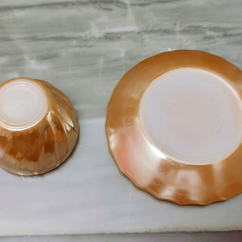 Vintage coffee and tea cups set used, 14 pieces with saucers