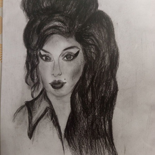 Amy Winehouse pencil drawing like new