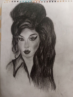 Σκίτσο Amy Winehouse με μολύβι σαν καινούργιο