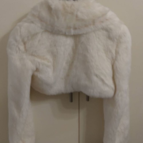 Fur bolero used white/beige, size Medium, Italian