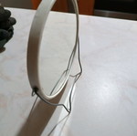 Small round tabletop mirror used with integrated stand
