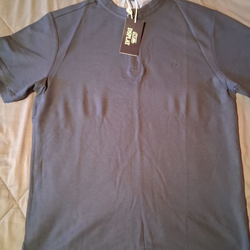 Men's T-shirt with Neckline Large Navy DSPLAY new, 100% cotton