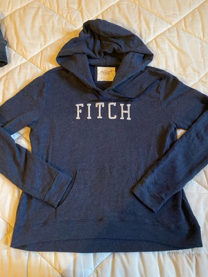 Abercrombie & Fitch φούτερ με κουκούλα σαν καινούργιο, large, γκρι και μπλε