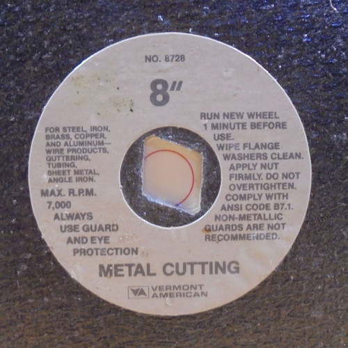 Vermont American old 8-inch metal cutting disc new
