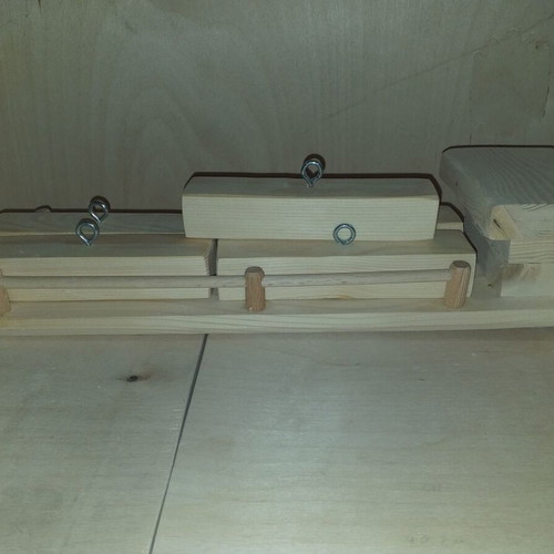 Wooden toy with crane bridge, ship and small handmade truck, new
