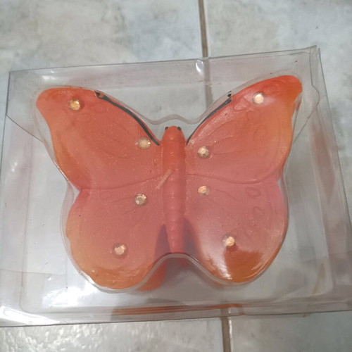 Butterfly candle new, five layers, orange color