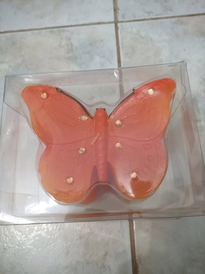 Butterfly candle new, five layers, orange color
