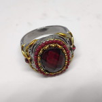 Men's ring with large red stone