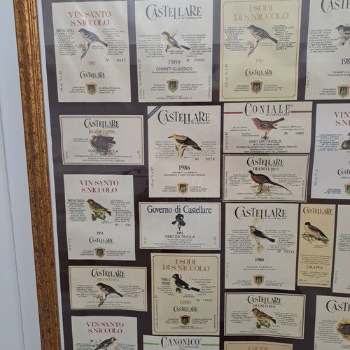 Italian Wines Poster like new with wooden frame