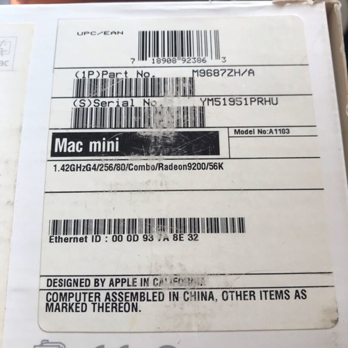 Mac Mini G4 2005 used with model number A1103