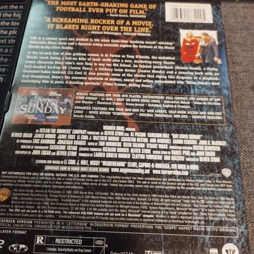 Any Given Sunday DVD Special Edition Director's Cut like new