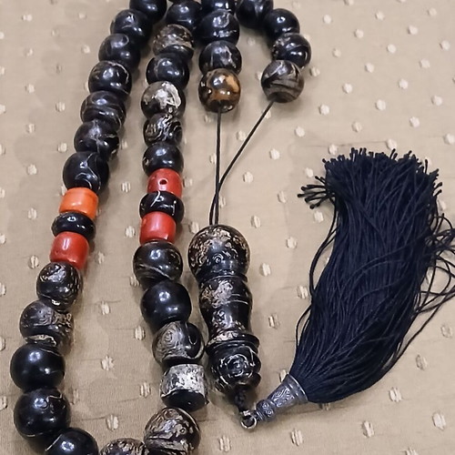 Yiousouri Worry Beads used, collectible, 192 gr, black coral