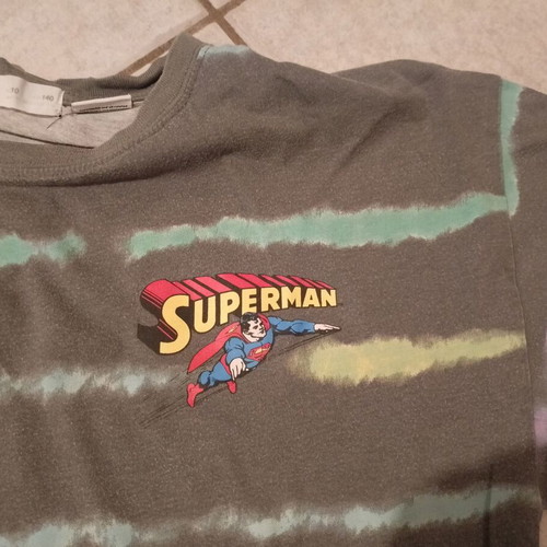 Zara Superman t-shirt used, size 140 cm, grey and yellow