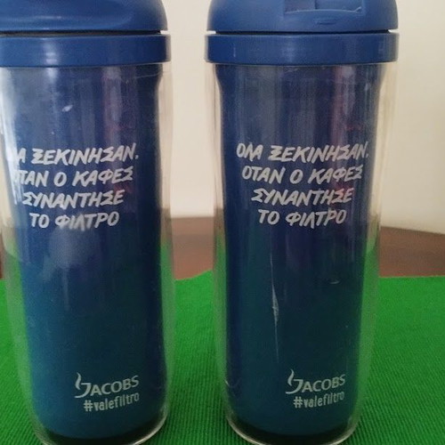 Nescafe collectible shaker thermos like new with Jacobs cups