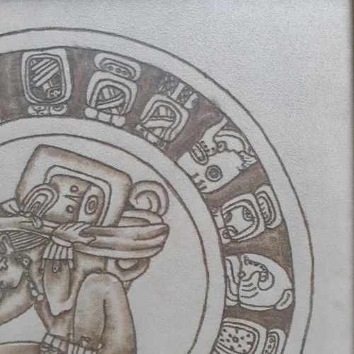 Framed artwork The Carrier of Time with wooden frame like new