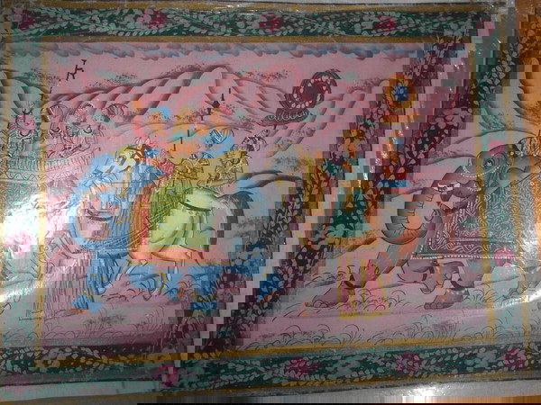 ΙΝΔΙΚΗ ΖΩΓΡΑΦΙΚΗ ΣΕ ΠΑΝΙ ΔΙΑΣΤ 24Χ32CM