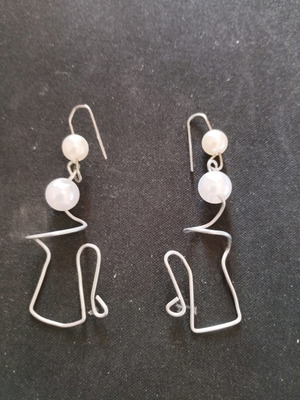 Earrings Kanata with pearls new handmade stainless steel