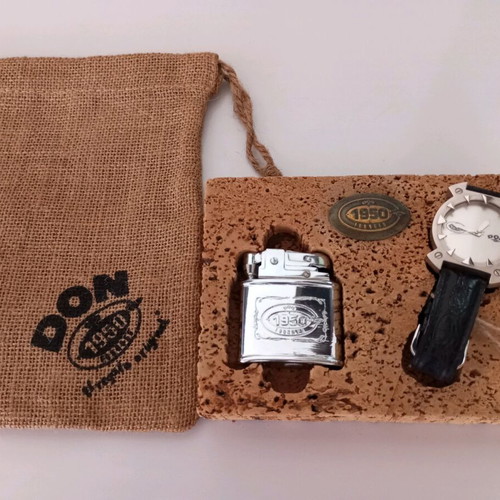 Wristwatch and lighter set new with packaging