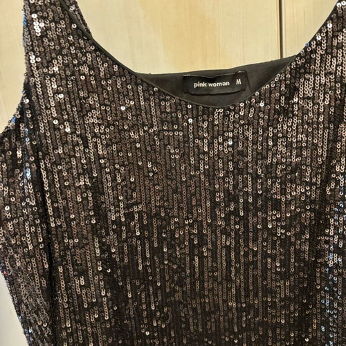 Dress with rhinestones new, black, Pink Woman size M