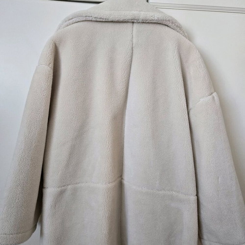 Topshop oversized coat with faux fur look like new, beige
