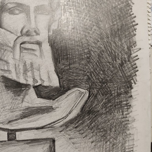 Zeus Bust Pencil Drawing 2022 New Artwork A3