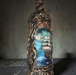 Handmade decorative bottle with nautical theme