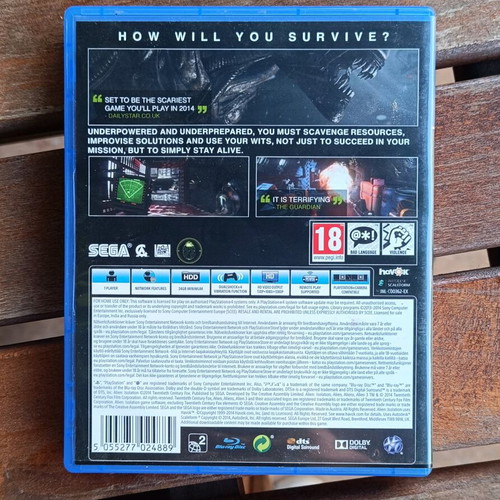 Alien Isolation PlayStation 4 like new