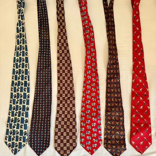 Ties various used, pack of 10, vintage decade styles