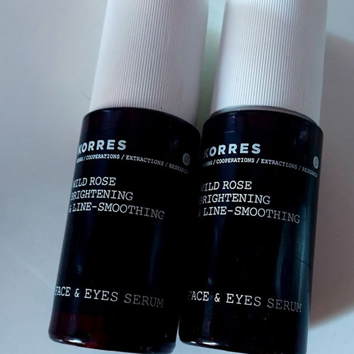 Korres Wild Rose Serum for Face and Eyes, new and slightly used, 2x30ml