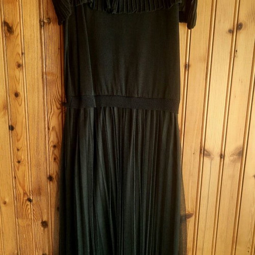 Midi dress Rococo winter black, knitted top, like new
