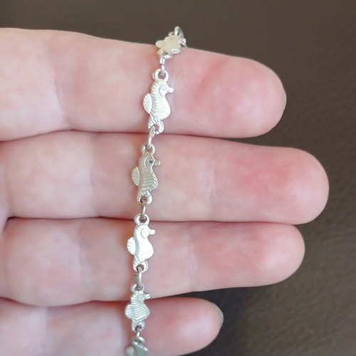 925 silver bracelet with seahorses