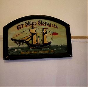 Πίνακας βιντατζ vintage est ship stores 1851 σπάνιος με λεπτομέρειες