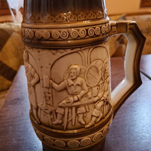Sitzendorf Porcelain Beer Mug used, collectible 1L