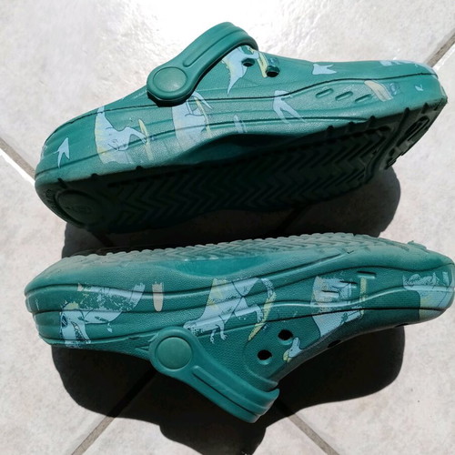 Summer shoes for boys used, dinosaur style, green sandals