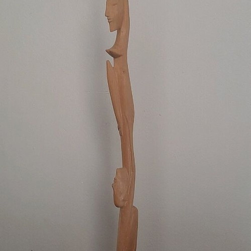 African wooden statue used, height 57 cm