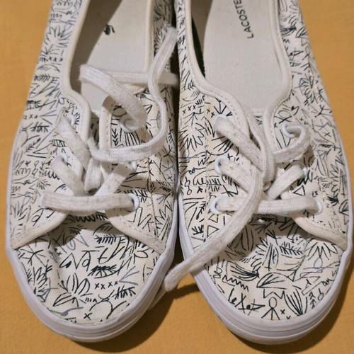 Lacoste canvas shoes used, size 37, white