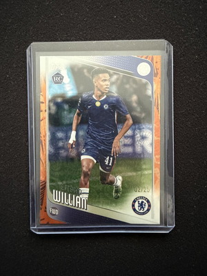 2025-26 Topps UEFA Flagship Estêvão Willian RC Orange Inferno Holo /25