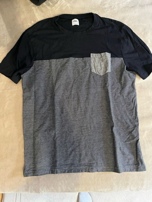 Zara ανδρική μπλούζα XXL καινούργια, άσπρη και μπλε
