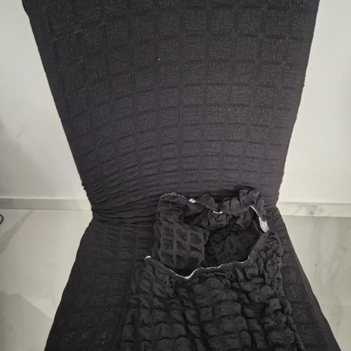 Set of 6 elastic chair covers black new