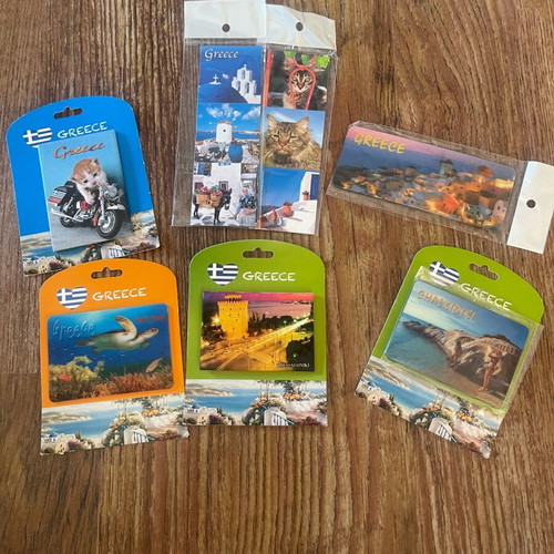 Souvenir magnets new, pack of 7 for Greece