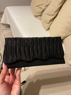 Clutch bag mini μαύρο σατέν like new