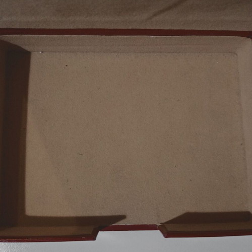 Red box used, decorative and storage for desk
