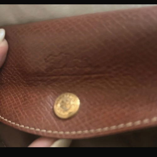 Longchamp handbag used, brown and green