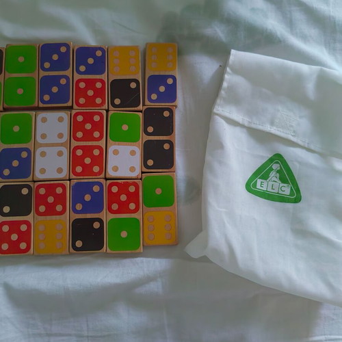 ELC wooden domino like new with animals and storage pouch