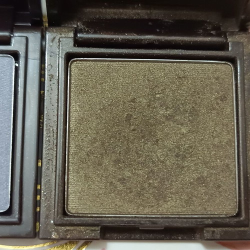 Korres eyeshadows used, set with blue and olive shades