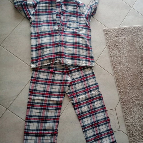 Children's set pajamas with checked shirt like new, H&M multicolor