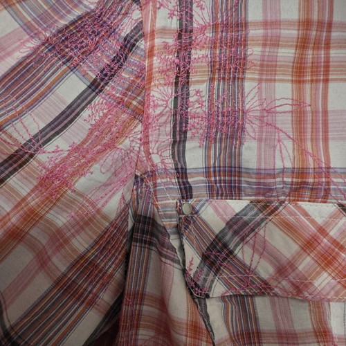 Women's checked shirt pink and white like new, casual style